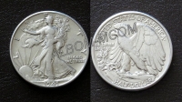 США 50 центов 1/2 доллара 1941 год. Шагающая свобода. АUNC