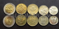 Индонезия набор 5 монет 1992-2003 год.  50, 100, 500, 500 и 1000 рупий. XF- UNC