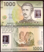 Чили 1000 песо 2025 год. Полимер. Пресс. UNC.