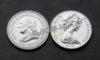 Остров Мэн 1 крона 1976 год.  200 лет независимости США. UNC