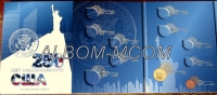 Альбом для монет США 1 доллар, 5, 10, 25 и 50 центов 2026 год. Серия - 250 лет Независимости США 